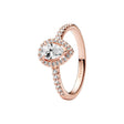 Bague Pandora Halo Poire Scintillante Doré Or Rose
