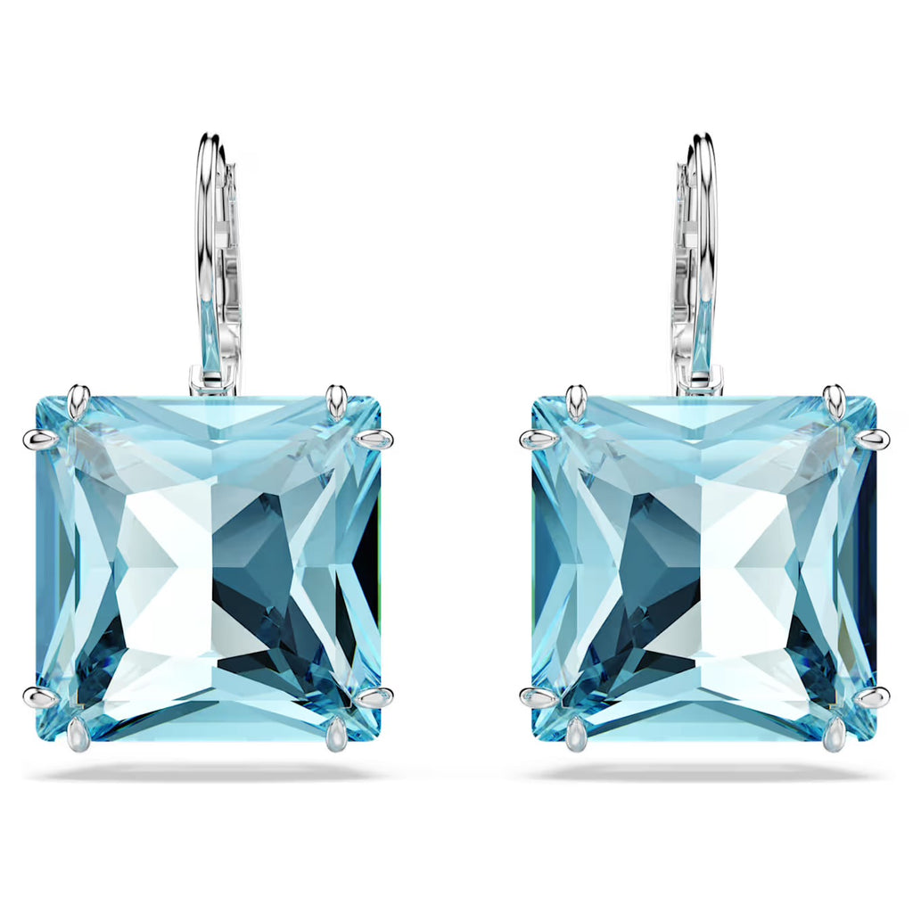Pendants d'oreilles Swarovski Millenia
Taille Carré, Bleues, Métal rhodié