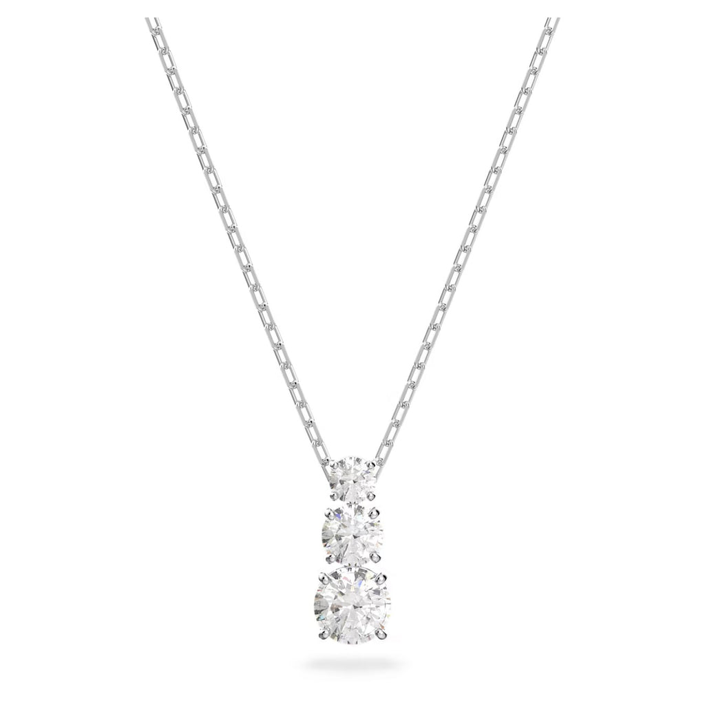 Pendentif Swarovski Attract Trilogy – Taille ronde, Blanc, Métal rhodié