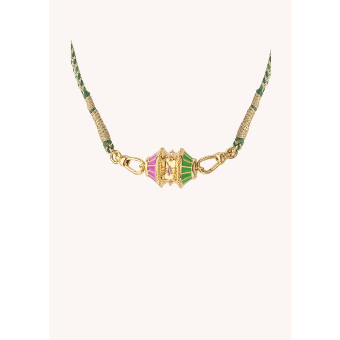 COLLIER MYA BAY - BIG TALISMAN FUCHSIA/GREEN