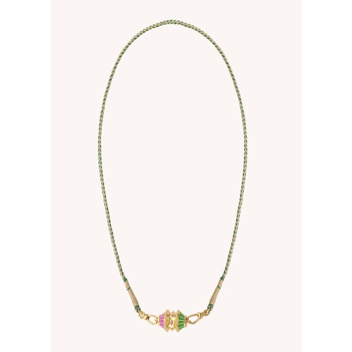 COLLIER MYA BAY - BIG TALISMAN FUCHSIA/GREEN