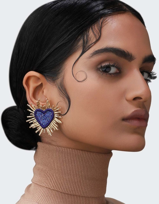 Boucles d'oreilles Olivia Dar Heart Navy
