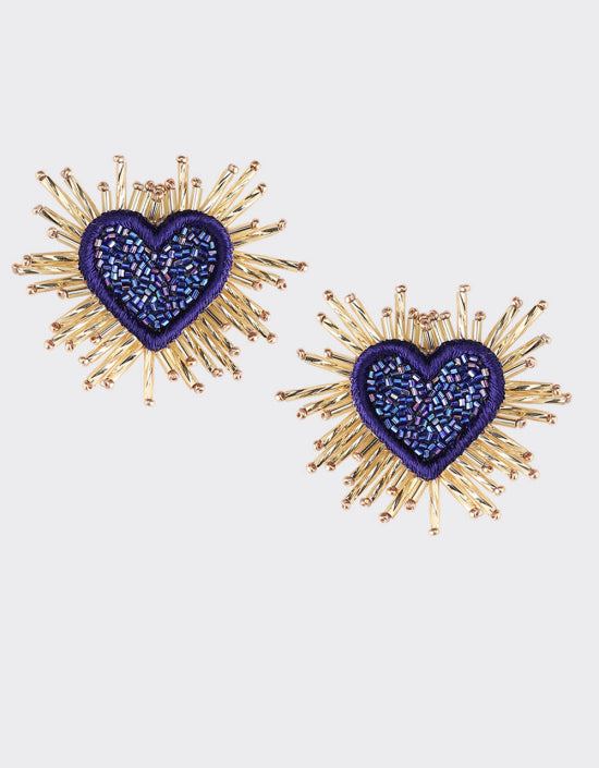 Boucles d'oreilles Olivia Dar Heart Navy