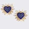 Boucles d'oreilles Olivia Dar Sparkle Heart Large Navy