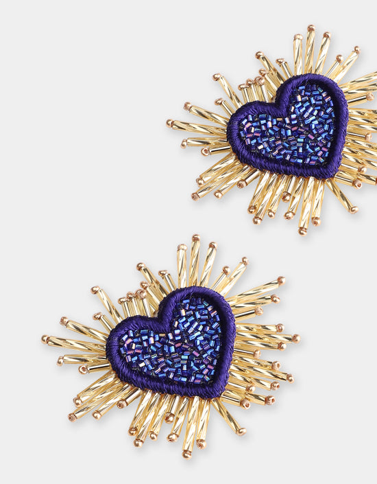 Boucles d'oreilles Olivia Dar Heart Navy