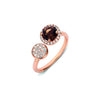 BAGUE ONE MORE ETNA OR ROSE QUARTZ FUME ET DIAMANTS