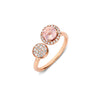 BAGUE ONE MORE ETNA OR ROSE QUARTZ ROSE ET DIAMANTS
