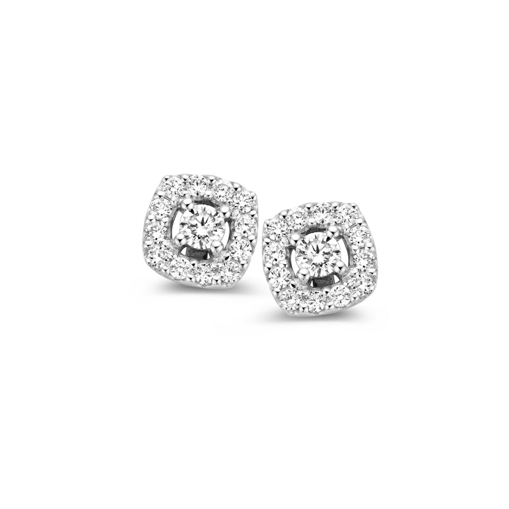 Boucles d'oreilles Salina, diamants sur or blanc 750/1000