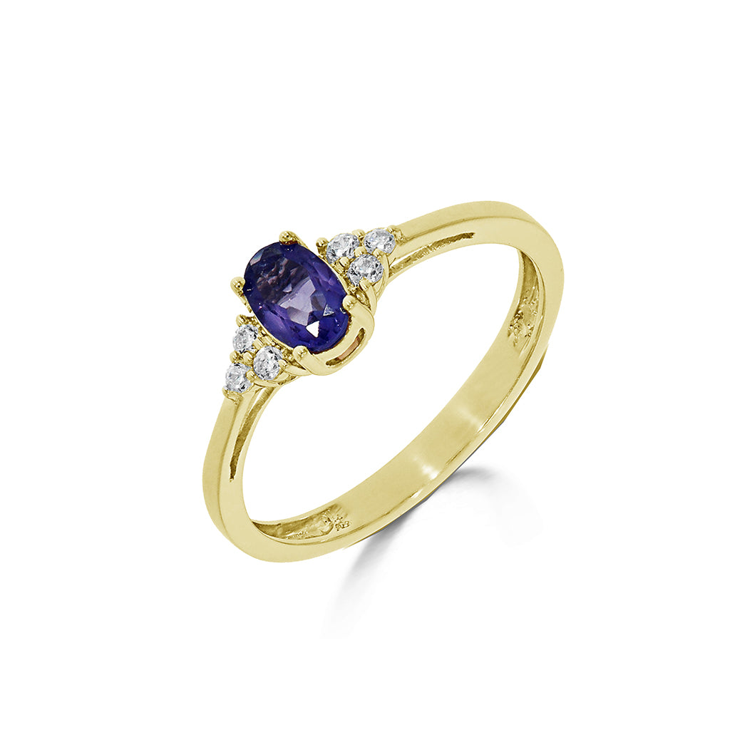 BAGUE OR JAUNE 750 SAPHIR DIAMANTS - Main Image
