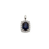 PENDENTIF OR BLANC SAPHIR DIAMANTS