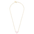 MORGANNE BELLO COLLIER FRIANDISE OR JAUNE TRÈFLE QUARTZ ROSE POUDRE