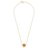 MORGANNE BELLO COLLIER FRIANDISE OR JAUNE TRÈFLE PIERRE DE SOLEIL
