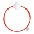 MORGANNE BELLO BRACELET FRIANDISE CORDON ORANGE FLUO TRÈFLE AGATE BLANCHE