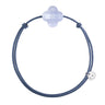 BRACELET FRIANDISE CORDON BLEU JEAN TREFLE AGATE BLEUE DENTELLE