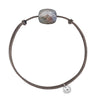 MORGANNE BELLO BRACELET FRIANDISE CORDON TAUPE COUSSIN LABRADORITE