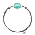 MORGANNE BELLO BRACELET FRIANDISE CORDON TAUPE COUSSIN AMAZONITE