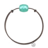 MORGANNE BELLO BRACELET FRIANDISE CORDON TAUPE COUSSIN AMAZONITE