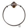 MORGANNE BELLO BRACELET FRIANDISE CORDON TAUPE TRÈFLE QUARTZ FUMÉ