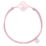 MORGANNE BELLO BRACELET FRIANDISE CORDON VIEUX ROSE TRÈFLE QUARTZ ROSE POUDRE