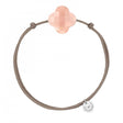BRACELET FRIANDISE CORDON TAUPE TRÈFLE PIERRE DE LUNE PÊCHE