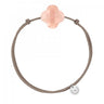 BRACELET FRIANDISE CORDON TAUPE TRÈFLE PIERRE DE LUNE PÊCHE