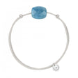 BRACELET FRIANDISE CORDON GRIS SOURIS COUSSIN QUARTZ BLEU