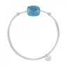 BRACELET FRIANDISE CORDON GRIS SOURIS COUSSIN QUARTZ BLEU