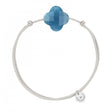 BRACELET FRIANDISE CORDON GRIS SOURIS TRÈFLE QUARTZ BLEU