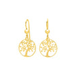 BOUCLES D'OREILLES ARBRE DE VIE PLAQUE OR