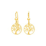 BOUCLES D'OREILLES ARBRE DE VIE PLAQUE OR