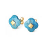 MORGANNE BELLO BOUCLES D'OREILLES OR JAUNE TURQUOISE