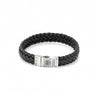 BRACELET REBEL & ROSE CUIR TRESSE NOIR MAT