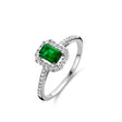 BAGUE OR BLANC 750 EMERAUDE DIAMANTS