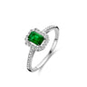 BAGUE OR BLANC 750 EMERAUDE DIAMANTS