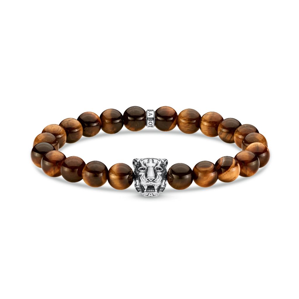 Bracelet Thomas Sabo En Cuir Ajustable Avec Tête De Mort - Argent Sterling 925 - Neuf Avec étiquettes (valeur 198€)