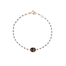 BRACELET MINI GIGI CLOZEAU OR ROSE NOIR CROIX