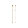 BOUCLES D'OREILLES CLAVERIN ROSARY OR JAUNE PERLES BLANCHES