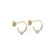 CREOLES CLAVERIN OPEN HOOPS OR JAUNE PERLES BLANCHES