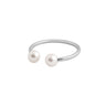 BAGUE CLAVERIN JONC OR BLANC PERLES BLANCHES