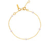 BRACELET CLAVERIN GIVE ME 5 OR JAUNE PERLES BLANCHES
