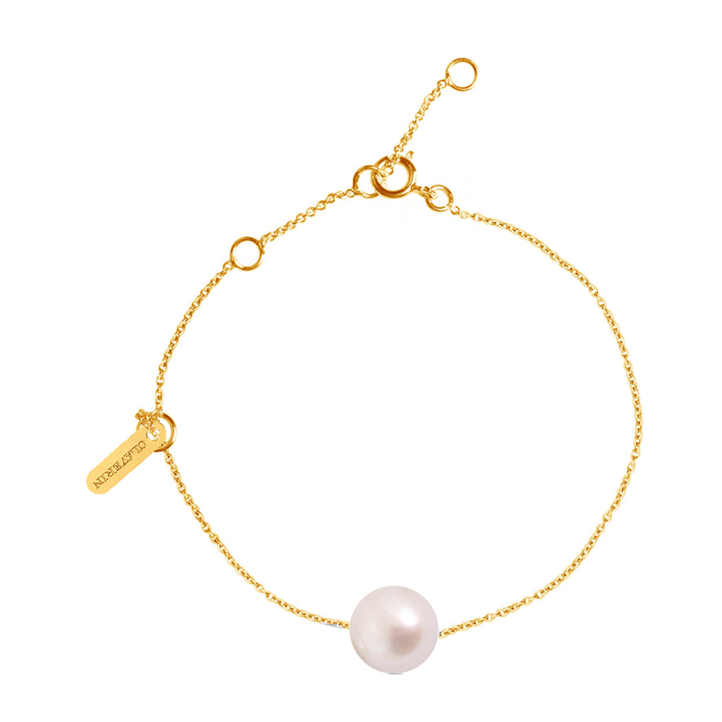 BRACELET CLAVERIN SIMPLY PEARLY PERLE BLANCHE OR JAUNE