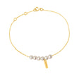 BRACELET CLAVERIN ROSARY OR JAUNE PERLES BLANCHES