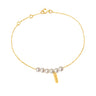 BRACELET CLAVERIN ROSARY OR JAUNE PERLES BLANCHES