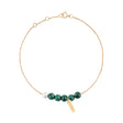 BRACELET CLAVERIN HOPE SIX OR JAUNE PERLE BLANCHE ET PERLES MALACHITES