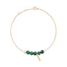 BRACELET CLAVERIN HOPE SIX OR JAUNE PERLE BLANCHE ET PERLES MALACHITES