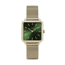 MONTRE CLUSE LA TETRAGONE MESH GOLD-FOREST GREEN
