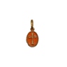 PENDENTIF GIGI CLOZEAU CROIX OR ROSE RESINE ORANGE FLUO
