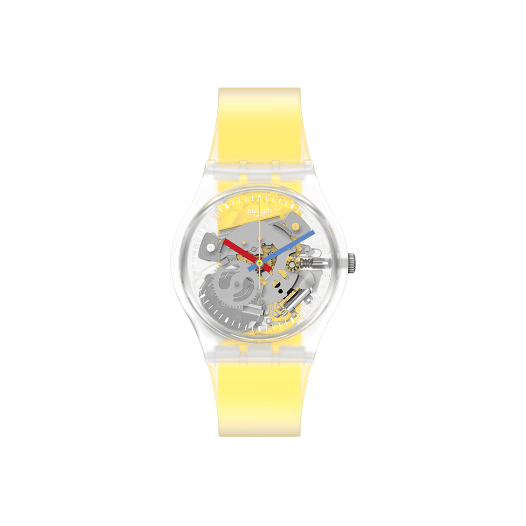 MONTRE SWATCH CLEARLY YALLOW STRIPED