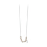 COLLIER CLAVERIN ROSARY OR BLANC PERLES BLANCHES