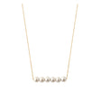 COLLIER CLAVERIN PEARL BAR OR JAUNE PERLES BLANCHES